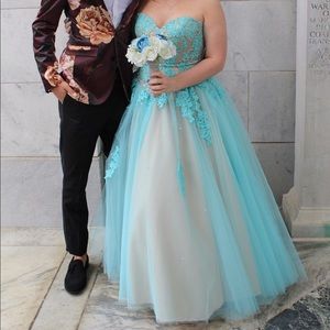 Teal prom dress